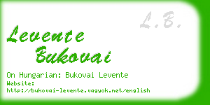 levente bukovai business card
